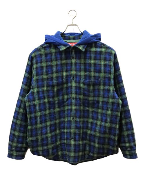 SUPREME（シュプリーム）Supreme (シュプリーム) 23AW TARTAN FLANNEL HOODED SHIRT BLUE ブルー サイズ:Lの古着・服飾アイテム