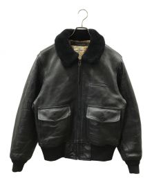 AVIREX（アヴィレックス）の古着「G-1 FLIGHT JACKET ANTIQUE LAMB」｜ブラック