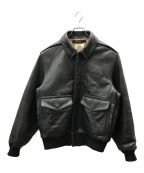 AVIREXアヴィレックス）の古着「A-2 FLIGHT JACKET ANTIQUE LANB」｜ブラック