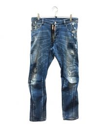 DSQUARED2（ディースクエアード）の古着「Square Patch Light Tidy Biker Jeans」｜インディゴ