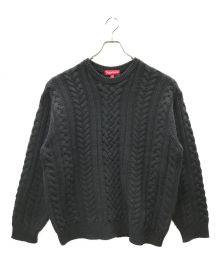 SUPREME（シュプリーム）の古着「23AW Applique Cable Knit Sweater」｜ブラック