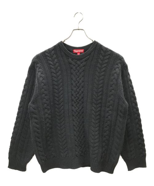 SUPREME（シュプリーム）Supreme (シュプリーム) 23AW Applique Cable Knit Sweater ブラック サイズ:Mの古着・服飾アイテム