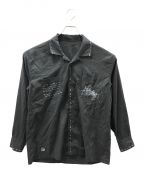 Porter Classic×DISNEYポータークラシック×ディズニー）の古着「ALOHA LONG SLEEVE SHIRT」｜ブラック