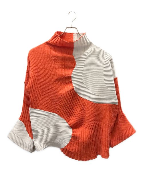 ISSEY MIYAKE（イッセイミヤケ）ISSEY MIYAKE (イッセイミヤケ) 変形ニット オレンジ サイズ:2の古着・服飾アイテム