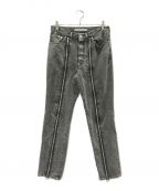 JOHN LAWRENCE SULLIVANジョン ローレンス サリバン）の古着「BLEACHED DENIM ZIPPED PANTS」｜グレー