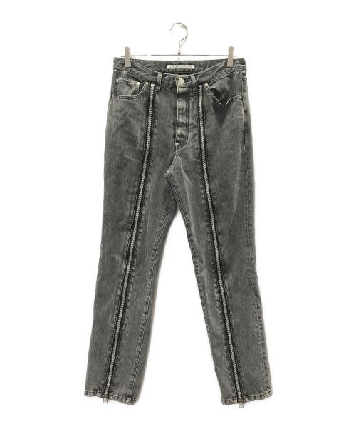 JOHN LAWRENCE SULLIVAN（ジョン ローレンス サリバン）JOHN LAWRENCE SULLIVAN (ジョン ローレンス サリバン) BLEACHED DENIM ZIPPED PANTS グレー サイズ:48の古着・服飾アイテム