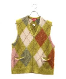 SUPREME（シュプリーム）の古着「Brushed Argyle Zip Up Vest」｜イエロー