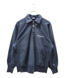 Champion（チャンピオン）の古着「襟付きハーフスナップスウェット」｜ネイビー