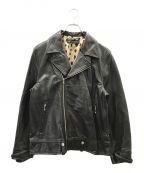 WACKO MARIAワコマリア）の古着「COWHIDE LEATHER DOUBLE RIDERS JACKET」｜ブラック