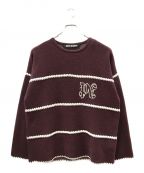 Palm Angelsパーム エンジェルス）の古着「PA MONOGRAM STRIPED SWEATER」｜ボルドー