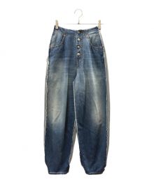 MM6 Maison Margiela（エムエムシックス メゾンマルジェラ）の古着「スウェットコンビデニムパンツ」｜インディゴ