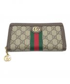 GUCCIグッチ）の古着「GG ジップアラウンドウォレット」｜ブラウン