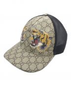 GUCCIグッチ）の古着「タイガーGGスプリーム CAP」｜ブラウン