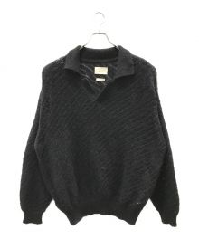 YOKE（ヨーク）の古着「SILK MOHAIR PULLOVER SWEATER」｜ブラック