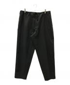 GROUND Yグラウンドワイ）の古着「WOOL/POLYESTER GABARDINE DRAWSTRING PANTS」｜ブラック