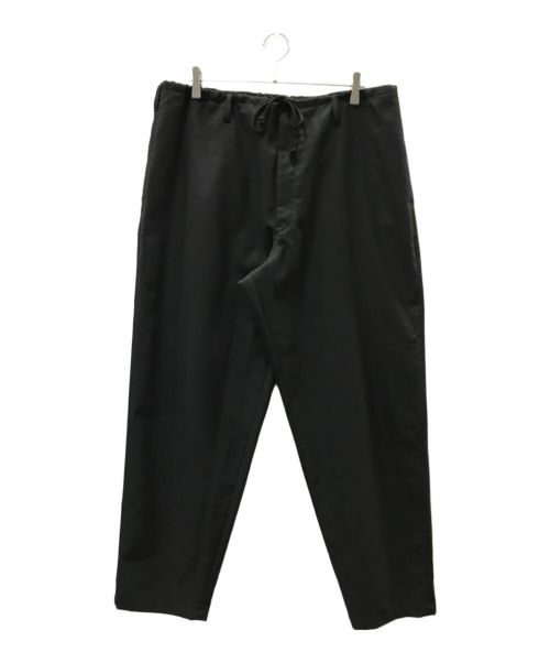 GROUND Y（グラウンドワイ）GROUND Y (グラウンドワイ) WOOL/POLYESTER GABARDINE DRAWSTRING PANTS ブラック サイズ:3の古着・服飾アイテム