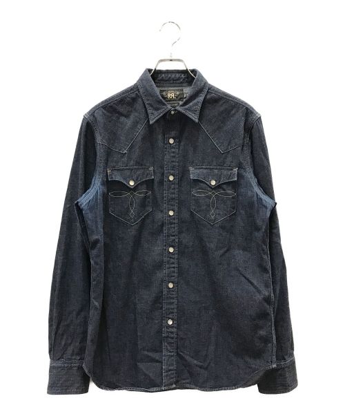 RRL（ダブルアールエル）RRL (ダブルアールエル) バッファローウエスタンデニムシャツ インディゴ サイズ:Mの古着・服飾アイテム