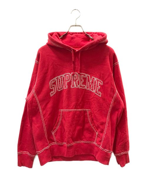 SUPREME（シュプリーム）Supreme (シュプリーム) Big Stitch Hooded Sweatshirt レッド サイズ:Mの古着・服飾アイテム