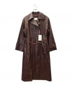 Ameriアメリ）の古着「RAFFINE FAKE LEATHER TRENCH COAT」｜ブラウン