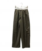 TODAYFULトゥデイフル）の古着「Front Slanting Trousers」｜ブラウン