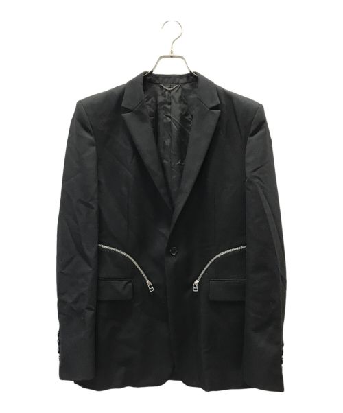 JOHN LAWRENCE SULLIVAN（ジョン ローレンス サリバン）JOHN LAWRENCE SULLIVAN (ジョン ローレンス サリバン) Wool single zip jacket ブラック サイズ:48の古着・服飾アイテム