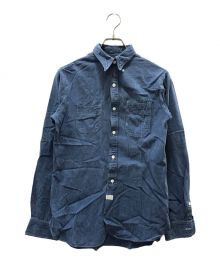 RRL（ダブルアールエル）の古着「チンストラップストライプシャツ」｜ブルー