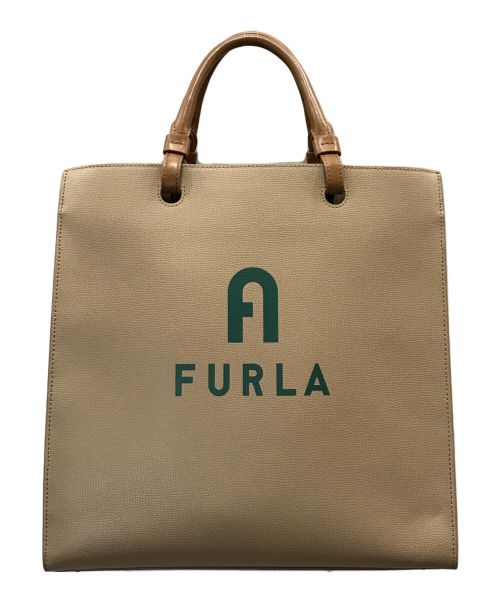 FURLA（フルラ）FURLA (フルラ) VARSITY STYLE L TOTE ベージュ サイズ:下記参照の古着・服飾アイテム