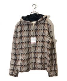 ORIMI（オリミ）の古着「QUILLT JACQUAD BEAR HOODIE」｜ベージュ