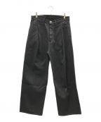 SUBLATIONSサブレーションズ）の古着「2TUCK WIDE DENIM PANTS」｜ブラック