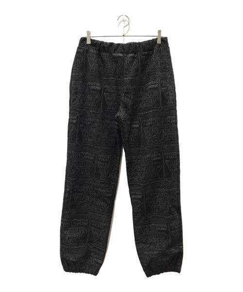 BlackEyePatch（ブラックアイパッチ）BlackEyePatch (ブラックアイパッチ) PRIORITY LABEL FAKE SUEDE TRACK PANTS ブラック サイズ:Lの古着・服飾アイテム