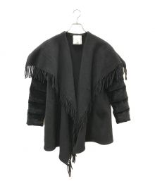 MONCLER（モンクレール）の古着「MANTELLA Combo Fringe Cape W」｜ブラック