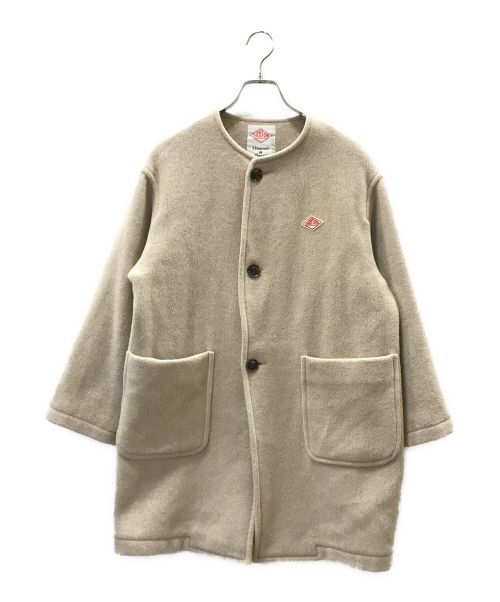 DANTON（ダントン）DANTON (ダントン) カラーレスクルーネックコート ベージュ サイズ:34の古着・服飾アイテム