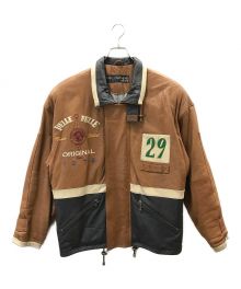 pellepelle（ペレペレ）の古着「レザーバーシティージャケット」｜ブラウン