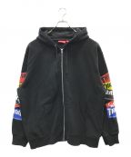 SUPREME×THRASHERシュプリーム×スラッシャー）の古着「Multi Logo Zip Up Sweatshirt」｜ブラック