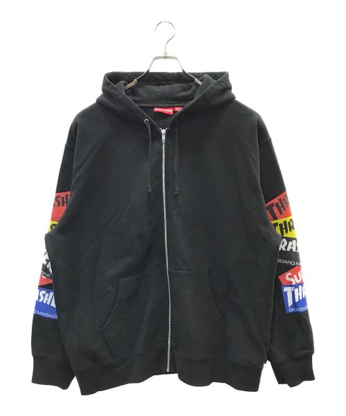 SUPREME（シュプリーム）Supreme (シュプリーム) THRASHER (スラッシャー) Multi Logo Zip Up Sweatshirt ブラック サイズ:XLの古着・服飾アイテム