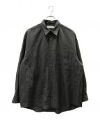 Graphpaperグラフペーパー）の古着「Vist Wool Oversized L/S Regular Collar Shirt」｜グレー