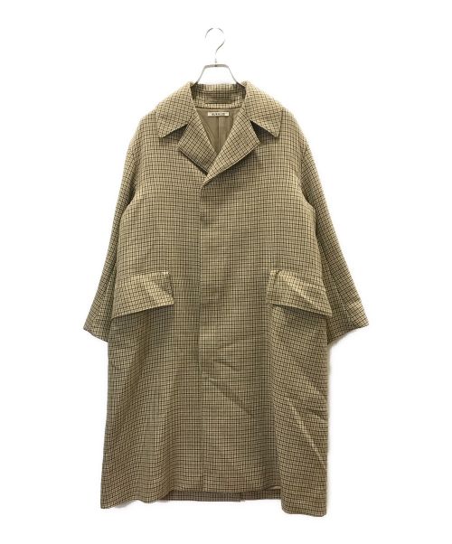 AURALEE（オーラリー）AURALEE (オーラリー) DOUBLE FACE CHECK LONG COAT ブラウンの古着・服飾アイテム