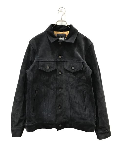 stussy（ステューシー）stussy (ステューシー) レザートラッカージャケット ネイビー サイズ:Mの古着・服飾アイテム