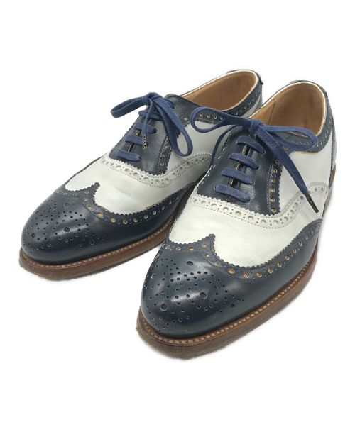 Crockett & Jones（クロケット＆ジョーンズ）Crockett & Jones (クロケット＆ジョーンズ) SUFFOLK 2バイカラーウイングチップシューズ ネイビー サイズ:5 1/2の古着・服飾アイテム