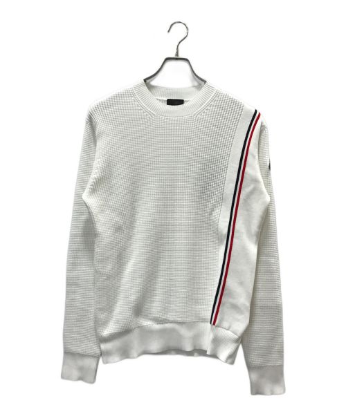 MONCLER（モンクレール）MONCLER (モンクレール) GIROCOLLO TRICOT ワッフルニット ホワイト サイズ:Mの古着・服飾アイテム