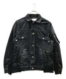 sacai（サカイ）の古着「Denim x Nylon Twill Jacket」｜ブラック