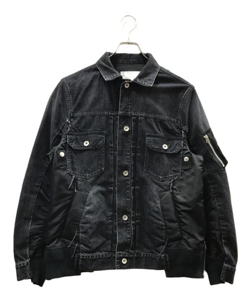 sacai（サカイ）sacai (サカイ) Denim x Nylon Twill Jacket ブラック サイズ:Sの古着・服飾アイテム