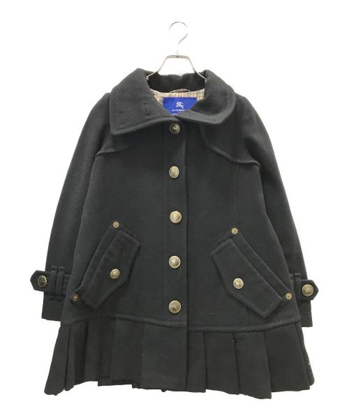 BURBERRY BLUE LABEL（バーバリーブルーレーベル）BURBERRY BLUE LABEL (バーバリーブルーレーベル) プリーツコート ネイビー サイズ:36の古着・服飾アイテム