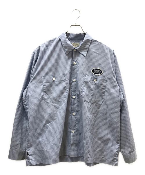 SEDAN ALL-PURPOSE（セダンオールパーパス）SEDAN ALL-PURPOSE (セダンオールパーパス) OVAL LOGO WORK SHIRT ブルー サイズ:XLの古着・服飾アイテム