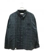 EVISENエビセン）の古着「SEERSUCKER PLAID L/S SHIRT」｜ネイビー