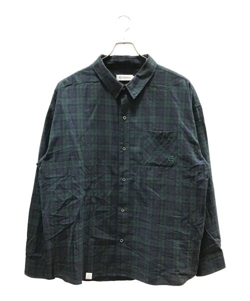 EVISEN（エビセン）EVISEN (エビセン) SEERSUCKER PLAID L/S SHIRT ネイビー サイズ:XLの古着・服飾アイテム