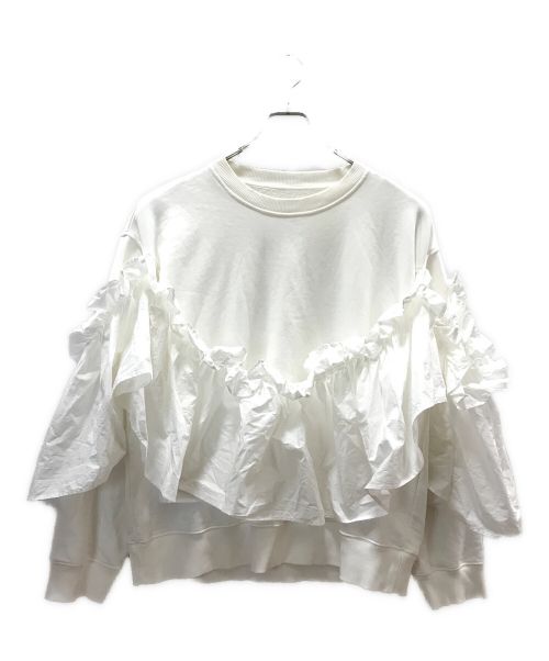 MM6 Maison Margiela（エムエムシックス メゾンマルジェラ）MM6 Maison Margiela (エムエムシックス メゾンマルジェラ) フリルスウェット ホワイト サイズ:Sの古着・服飾アイテム