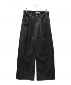 jiedaジエダ）の古着「WIDE ONE TUCK STRAIGHT PANTS」｜ブラック