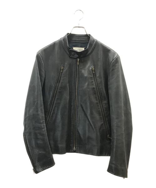 Maison Margiela（メゾンマルジェラ）Maison Margiela (メゾンマルジェラ) 八の字 レザージャケット ブラック サイズ:44の古着・服飾アイテム