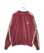 Needles×KEBOZニードルズ×ケボズ）の古着「EXCLUSIVE NEEDLES VELOUR TRACK CREW NECK SHIRT」｜レッド